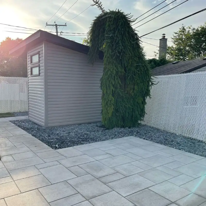 Terrasse en pavé uni